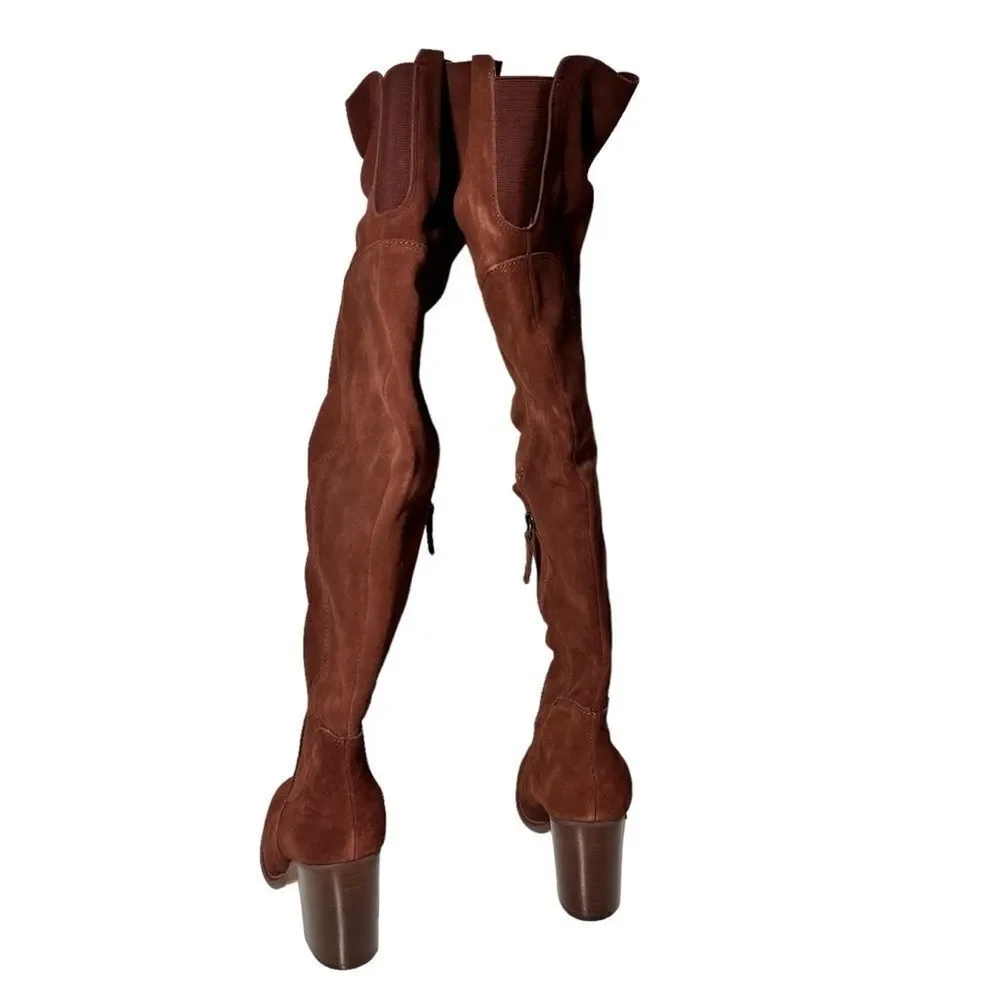 Kelsi Dagger Logan Suede Wide Calf Over the Knee Boots